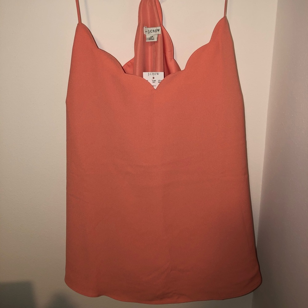NWT! J. Crew racer back tank top, coral, size 16